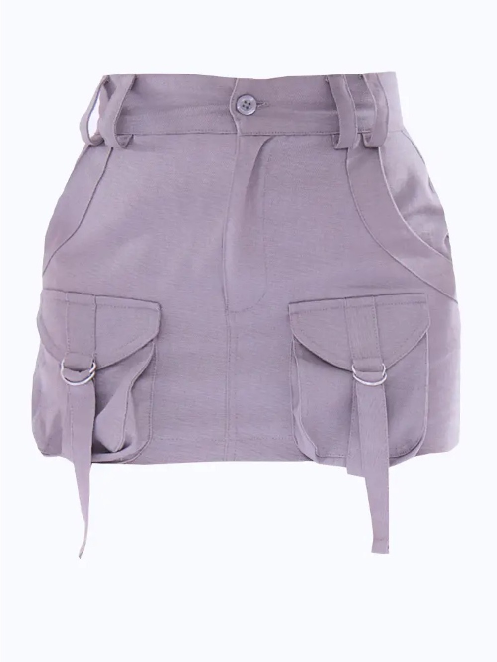 Casual Utility Cargo Mini Skirt in Grey